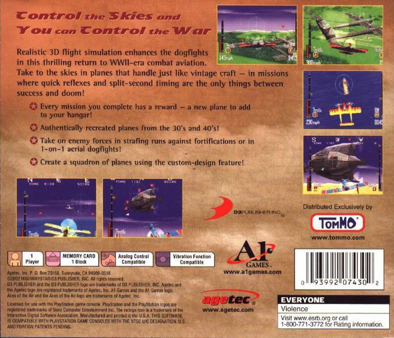 Aces of the Air — Box back