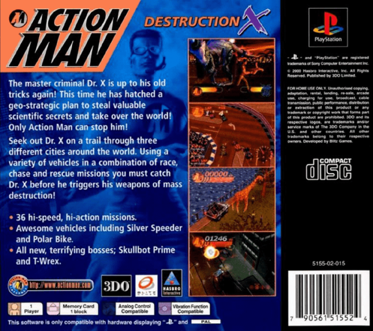 Action Man : Destruction X — Box back