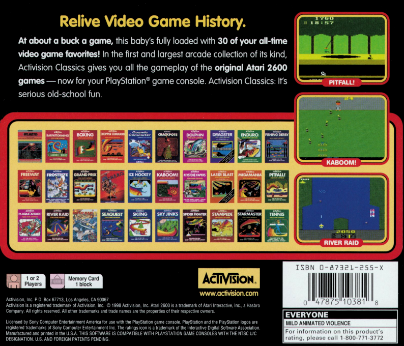 Activision Classics — Box back