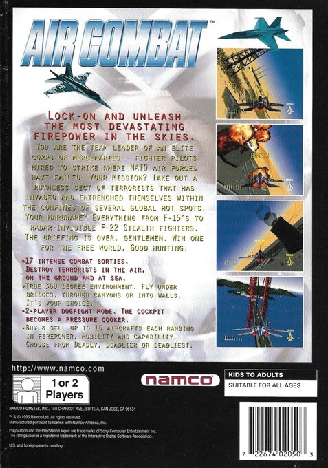 Air Combat — Box back