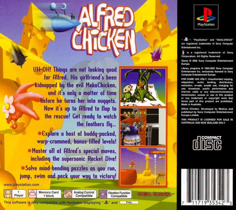 Alfred Chicken — Box back