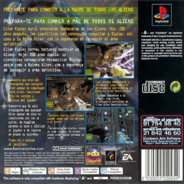 Alien Resurrection — Box back