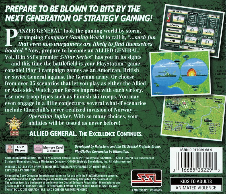 Allied General — Box back