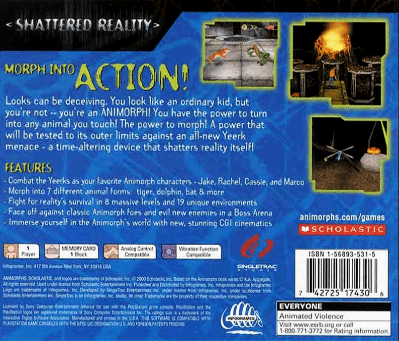Animorphs : Shattered Reality — Box back