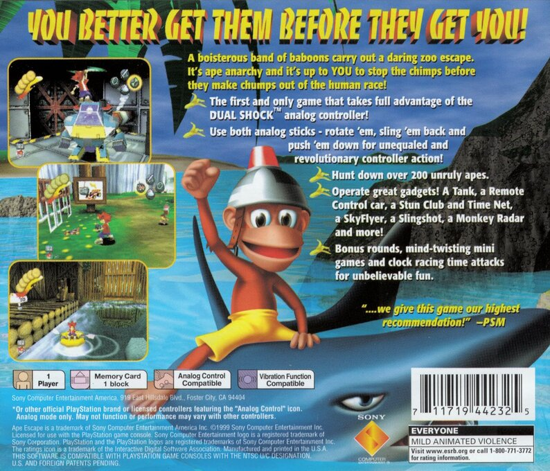 Ape Escape — Box back