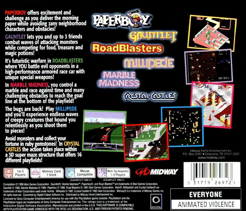Arcade's Greatest Hits : The Atari Collection 2 — Box back