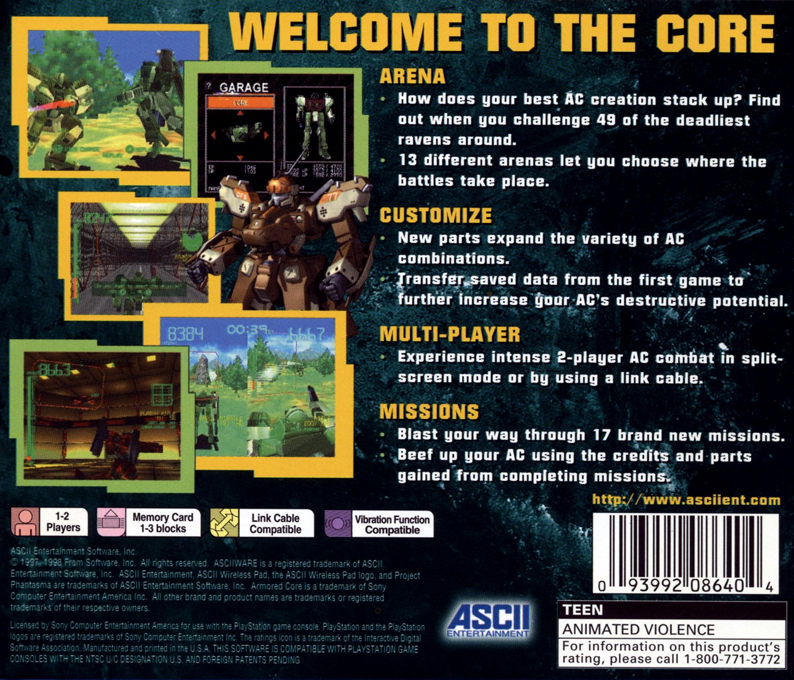 Armored Core : Project Phantasma — Box back