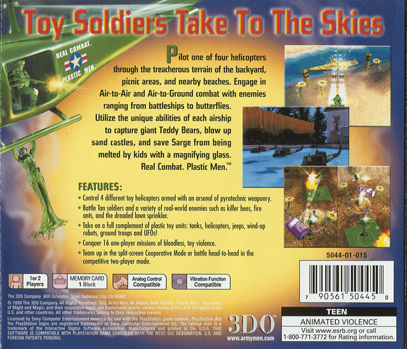 Army Men : Air Attack — Box back