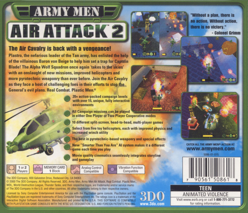 Army Men : Air Attack 2 — Box back