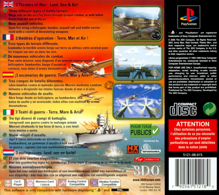 Army Men : Land, Sea, Air — Box back