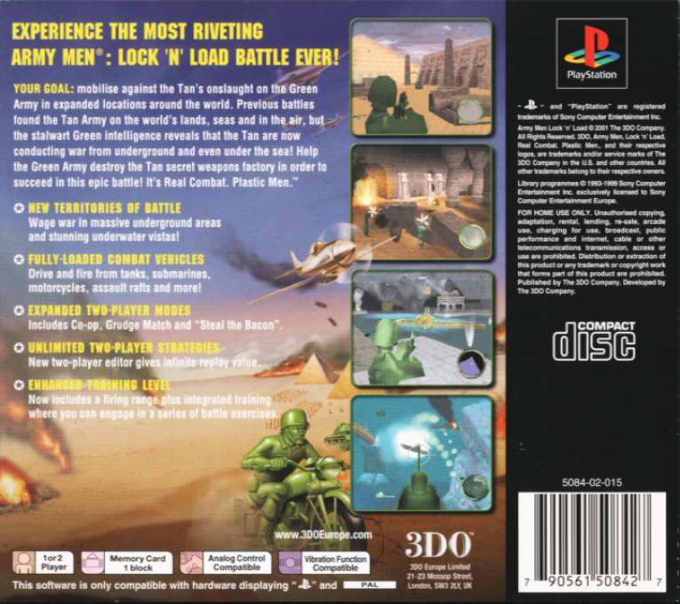 Army Men : Lock 'n' Load — Box back