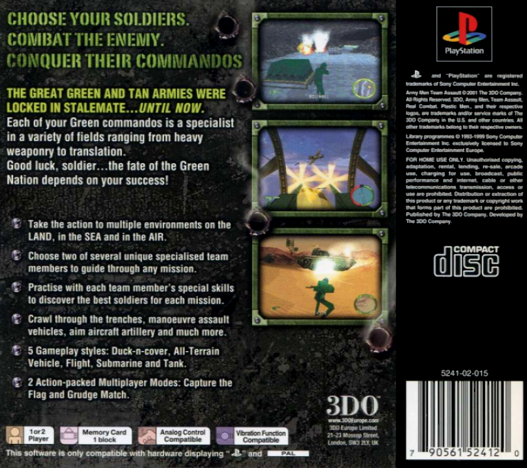 Army Men : Team Assault — Box back