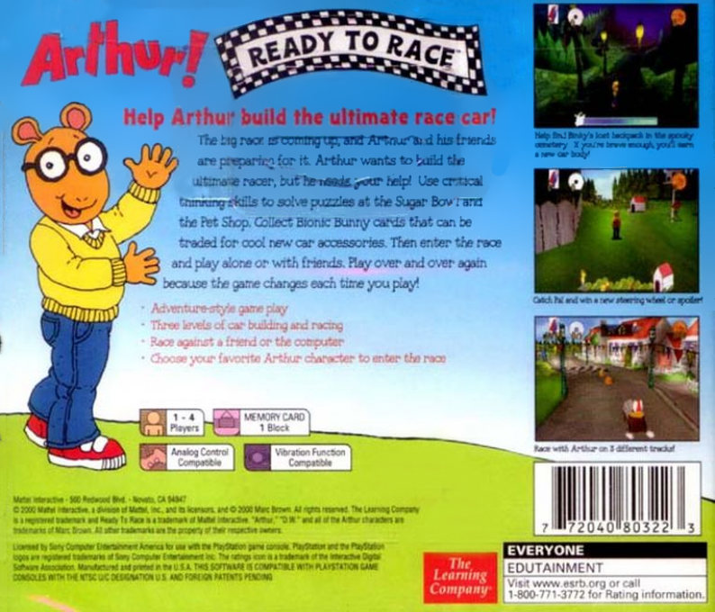 Arthur! Ready to Race — Box back