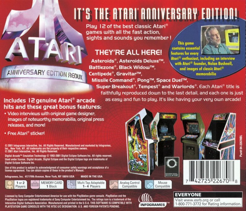 Atari Anniversary Edition Redux — Box back