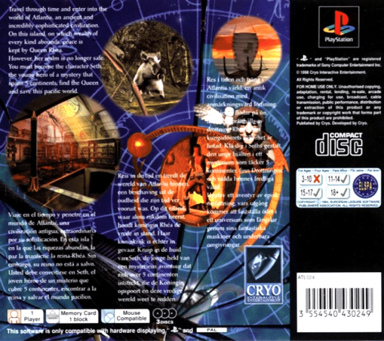 Atlantis : The Lost Tales — Box back