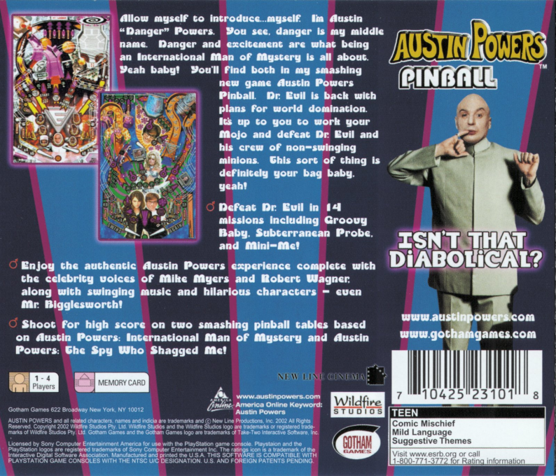 Austin Powers Pinball — Box back