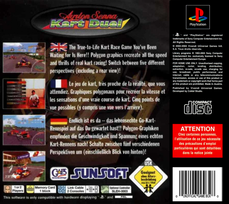 Ayrton Senna Kart Duel — Box back