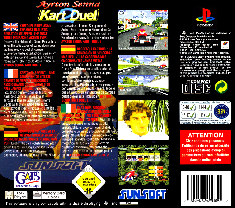 Ayrton Senna Kart Duel 2 — Box back