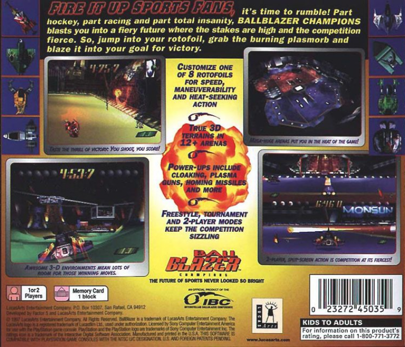 BallBlazer Champions — Box back