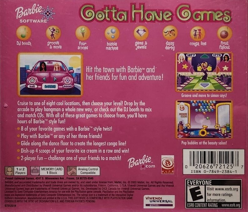 Barbie : Gotta Have Games — Box back