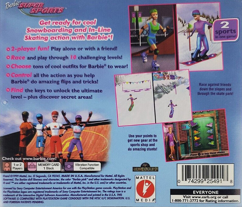 Barbie : Super Sports — Box back