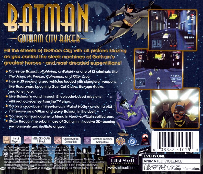 Batman : Gotham City Racer — Box back