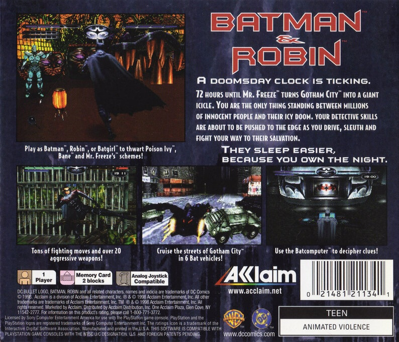 Batman & Robin — Box back