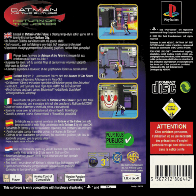Batman of the Future : Return of the Joker — Box back