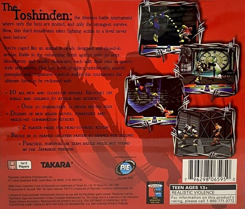 Battle Arena Toshinden 3 — Box back