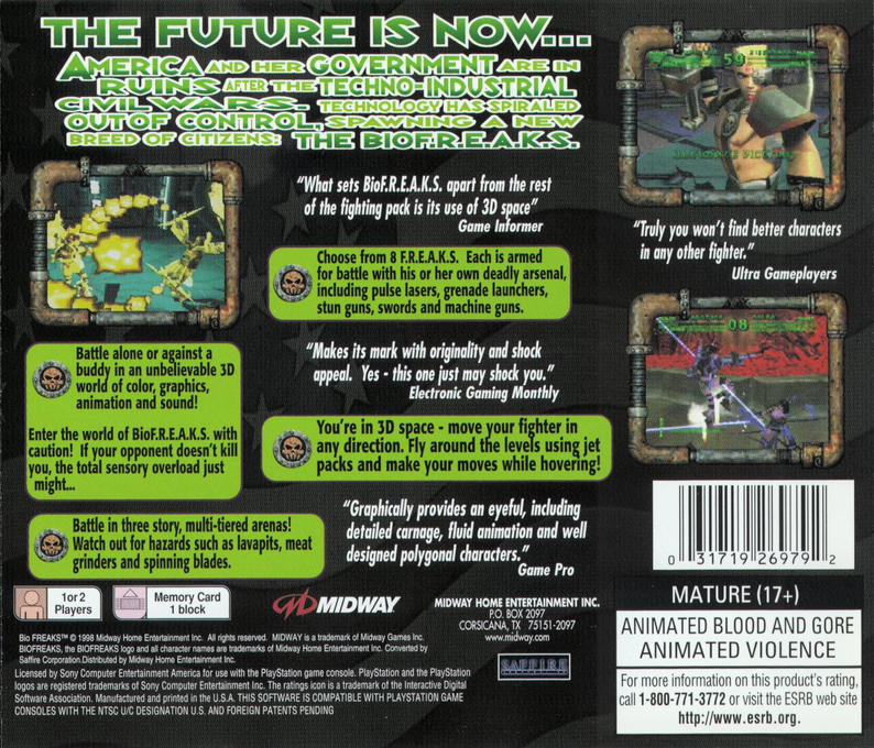 Bio F.R.E.A.K.S. — Box back