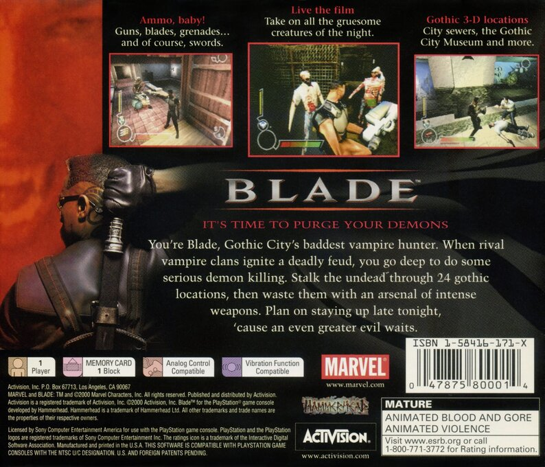 Blade — Box back