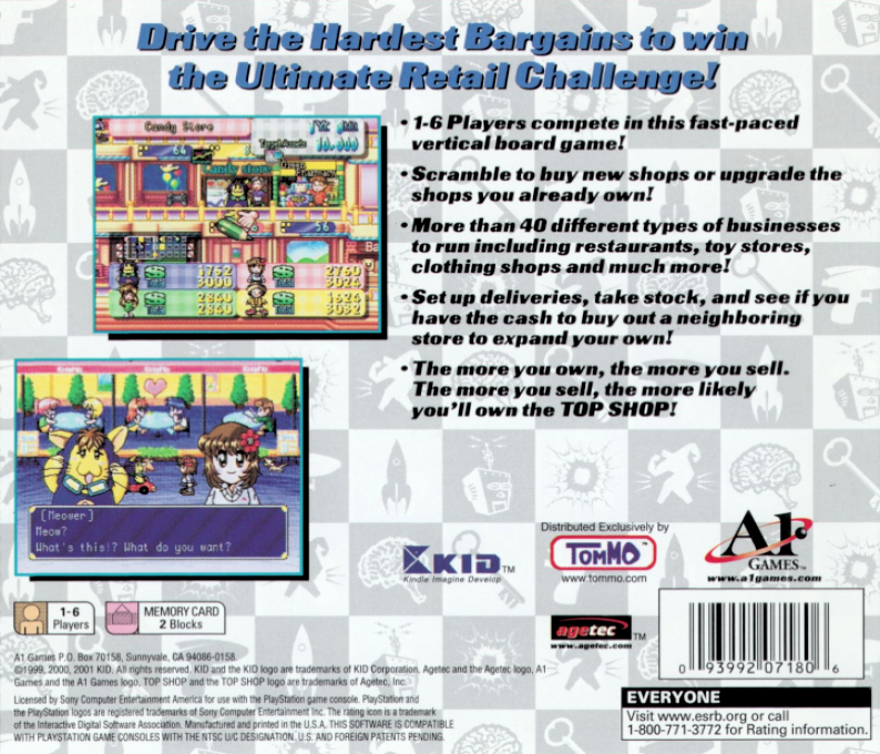 Board Game : Top Shop — Box back