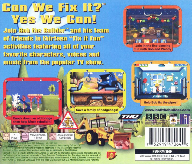 Bob the Builder : Can We Fix It? — Box back