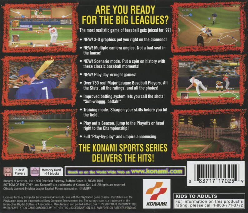 Bottom of the 9th '97 — Box back