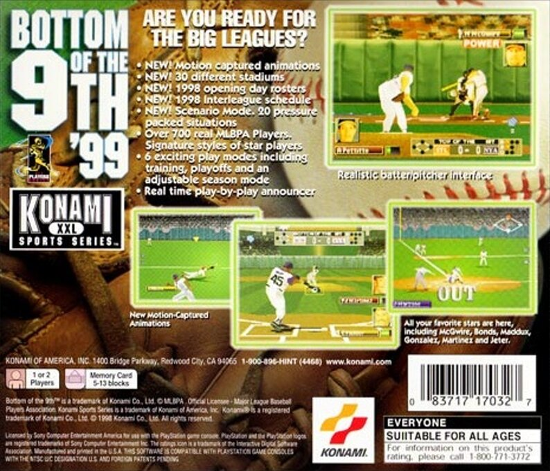 Bottom of the 9th '99 — Box back