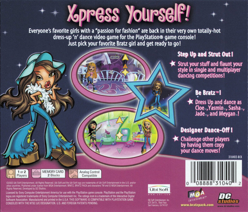 Bratz : Dress Up, Get Down and Be a Bratz Superstar! — Box back