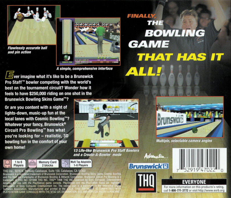 Brunswick Circuit Pro Bowling — Box back