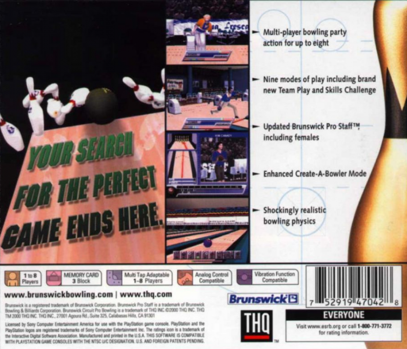 Brunswick Circuit Pro Bowling 2 — Box back