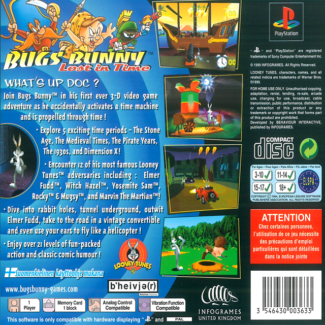 Bugs Bunny : Lost in Time — Box back