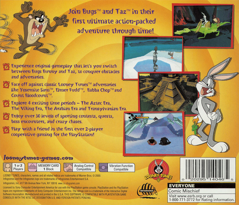 Bugs Bunny & Taz : Time Busters — Box back