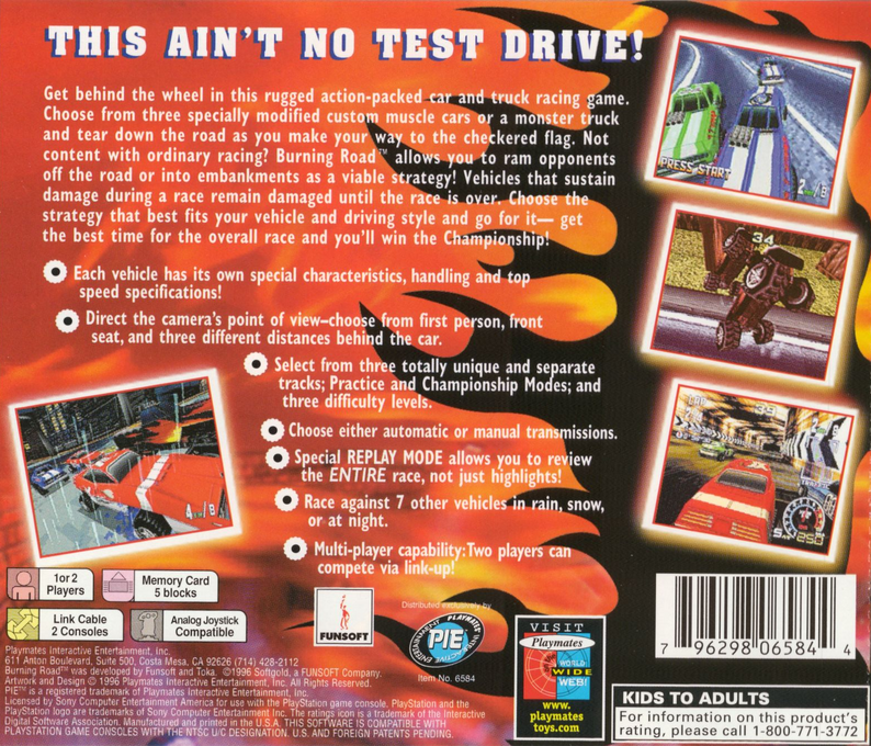 Burning Road — Box back