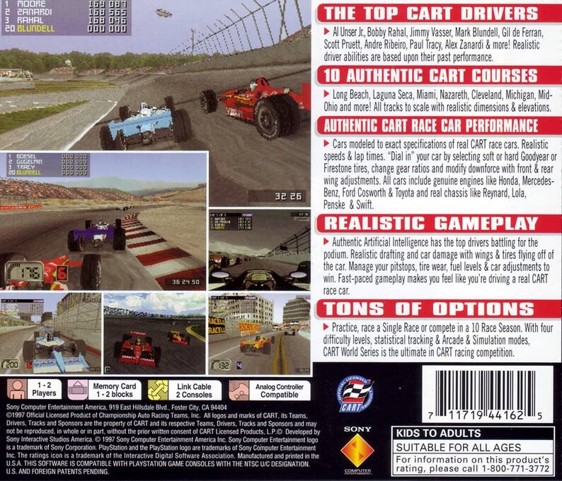 CART World Series — Box back