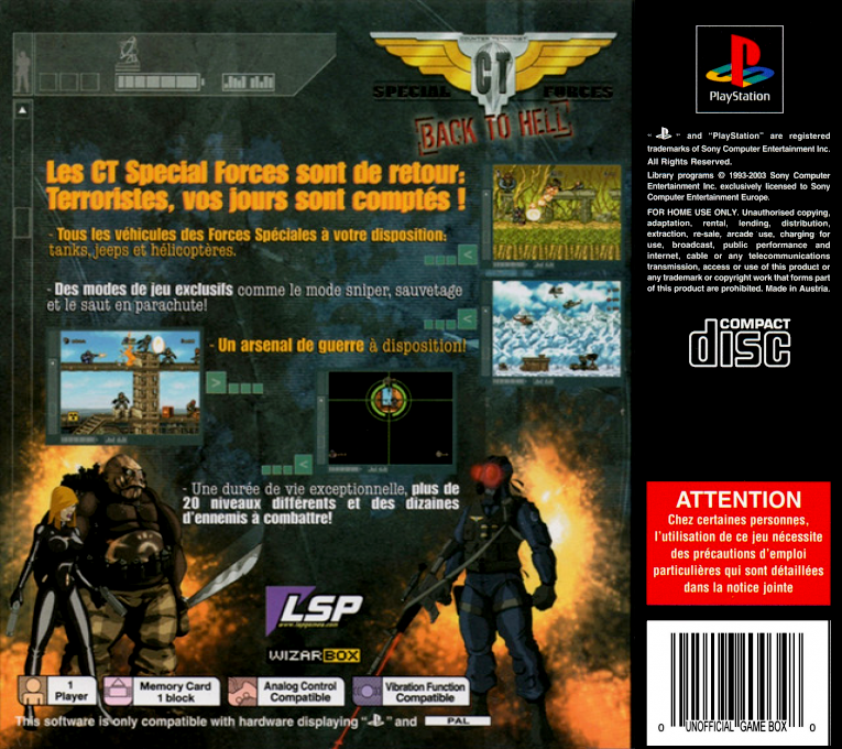 CT Special Forces : Back to Hell — Box back