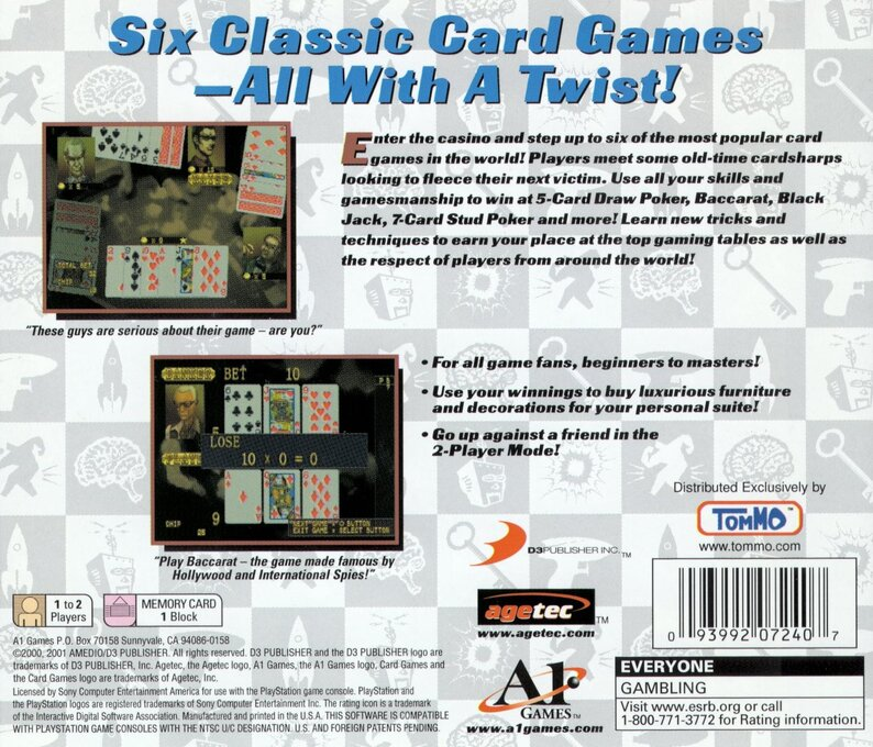 Card Games — Box back