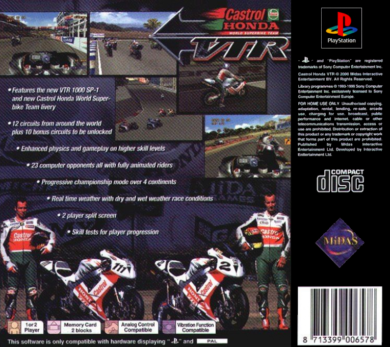 Castrol Honda VTR — Box back