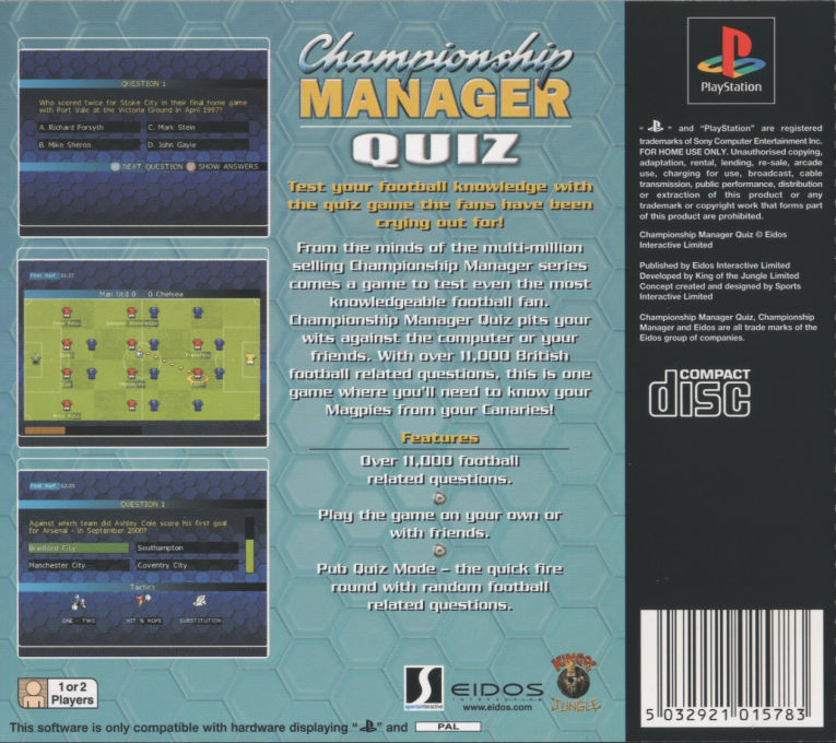 Championship Manager Quiz — Box back