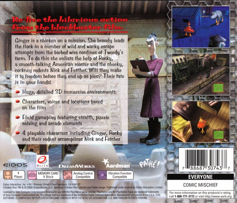 Chicken Run — Box back