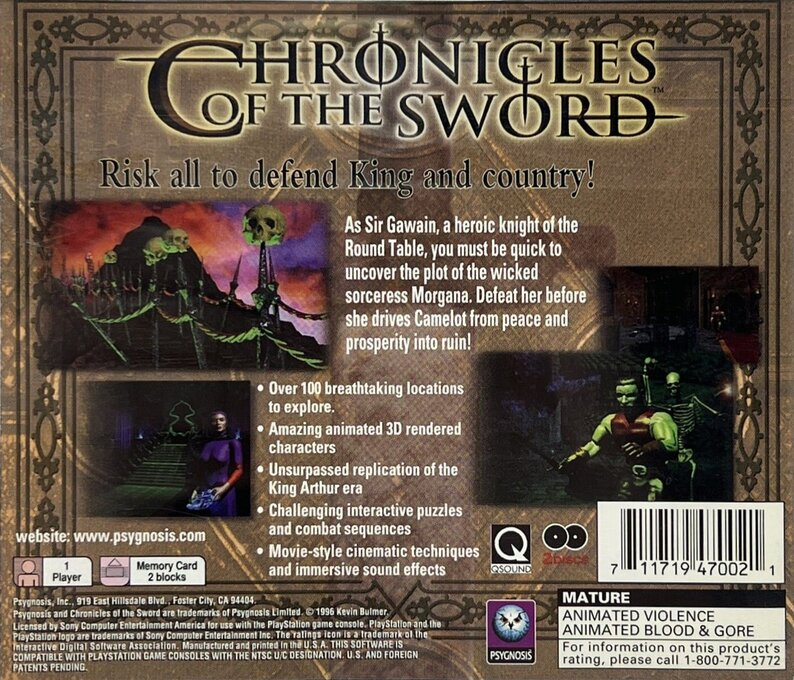 Chronicles of the Sword — Box back