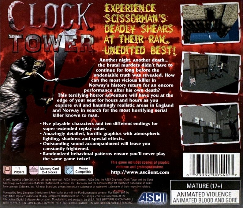Clock Tower — Box back