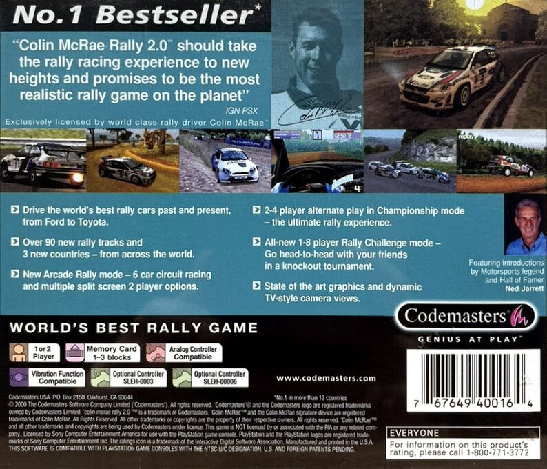 Colin McRae Rally 2.0 — Box back